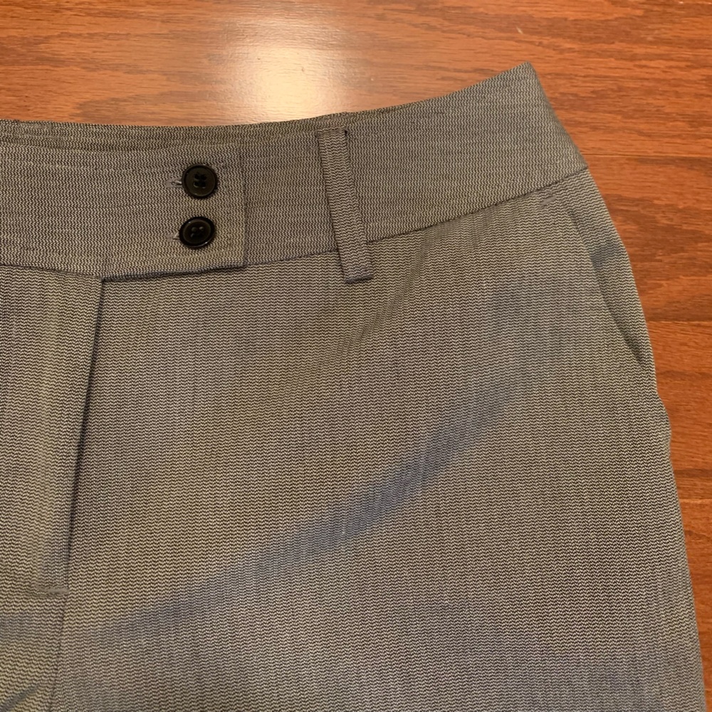 Worthington Gray Textured Pants with Button Detail